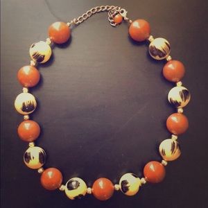 Safari print ball necklace